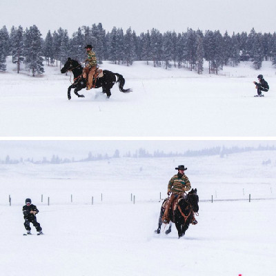 Skijorning at Paws Up in Montana